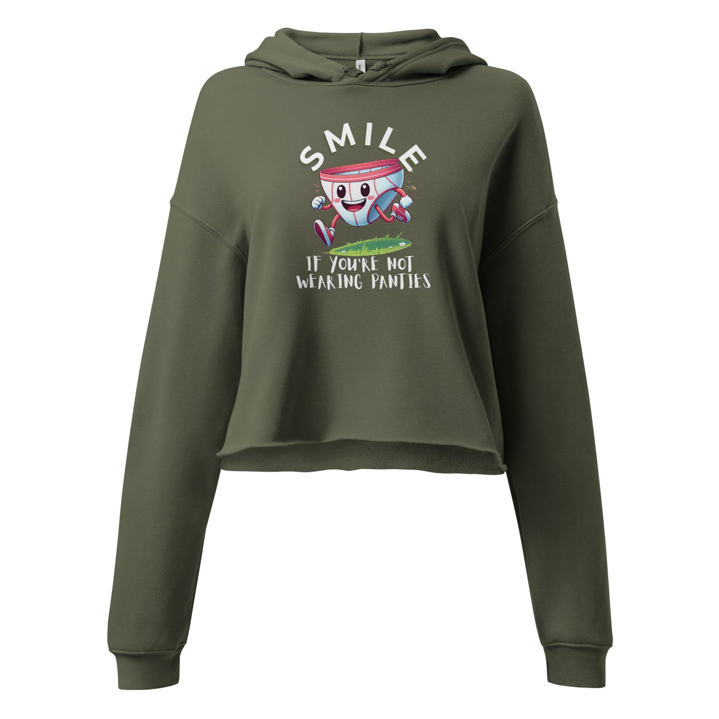 SMILE IF YOU'RE NOT WEARING PANTIES-Crop Hoodie-Queerdeaux Designs