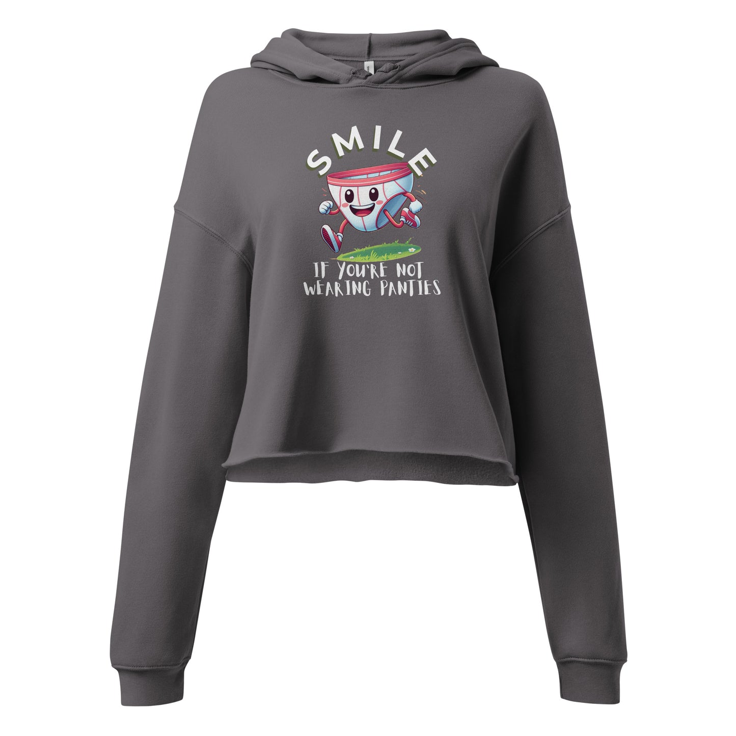 SMILE IF YOU'RE NOT WEARING PANTIES-Crop Hoodie-Queerdeaux Designs